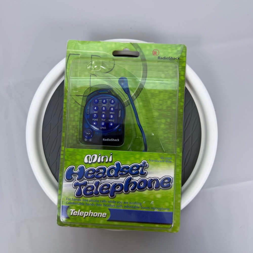 RadioShack Mini Headset Telephone Translucent Blue